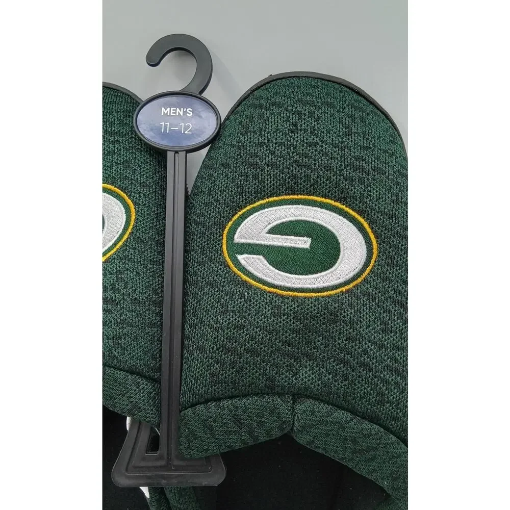 Green Bay Packers NFL Foco Poly Knit Cup Sole Men's Slippers Size L 11-12